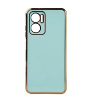 Xiaomi Redmi Note 11E Kılıf Zore Bark Kenarları Altın Renk Kılıf (Açık Mavi)