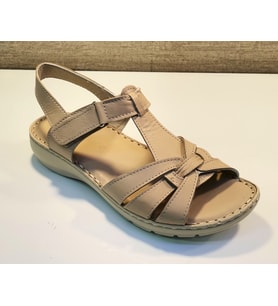 Castle Black 22306 Bayan Deri Comfort Sandalet (Bej)