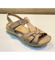 Castle Black 22306 Bayan Deri Comfort Sandalet (Bej)