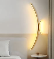 Led Nordik Tarz Yatak Odası Duvar Aplik (Gold)