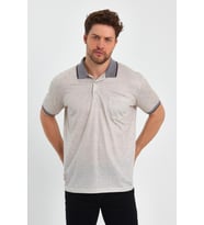 ALEXANDERGARDI CEPLİ MERSERİZE KUMAŞ POLO YAKA T-SHİRT (1043) (Haki)