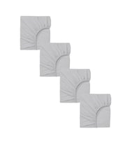 4 Adet Pamuklu ve Lastikli 60 x 120 x 15 cm Penye Bebek Çarşaf (Gri)