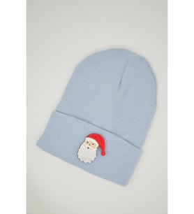 Moxxo Sevgililer Günü Özel Koleksiyonu Noel Baba Figürlü Kahverengi Unisex Hediyelik Bere (Açık Mavi)