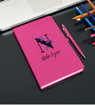 Kişiye Özel Baş Harf Tasarım Defter Kalem (Pembe)