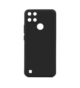 Realme C25Y Kılıf Kamera Korumalı Silikon Rubber Arka Kapak (Siyah)