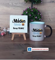 Maden Mühendisi Dekoratif Taş, Kupa Bardak Kırmızı Hediye (Model 8)