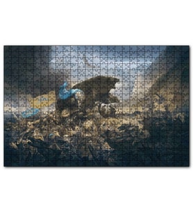 Cakapuzzle Savaş Alanında Savaşçılar ve Dev Ayı  Puzzle Yapboz MDF (Ahşap) (255 Parça)