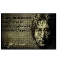 Cakapuzzle John Lennon Barış Mottosu  Puzzle Yapboz MDF (Ahşap) (255 Parça)