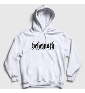 Presmono Unisex Beyaz Behemoth Kapüşonlu Sweatshirt 16532tt (Beyaz)