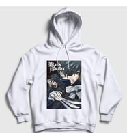 Presmono Unisex Beyaz Poster Anime Kuroshitsuji Kapüşonlu Sweatshirt 131423tt (Beyaz)