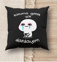 BK Gift Esprili Premium Kumaş Siyah Kırlent Yastık, Ev Hediyesi, Ev Dekorasyonu, Dekoratif Hediye (Model 7)