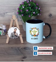 Veteriner Hekim Kupa Bardak Beyaz ve Fotoğraflı Ahşap Anahtarlık Hediye Veteriner Hekimler Günü Hediyesi (Model 11)