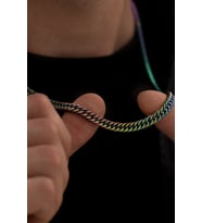Erkek Kolye - Gurmet Model Erkek Çelik Kolye - Alacalı Renk - 6 Mm Kalınlık - Paslanmaz Çelik 5212325649821 (Karışık)