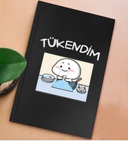 BK Gift Esprili Tasarım Serisi Sert Kapaklı Siyah Defter, Arkadaşa Hediye, Yeni İş Hediyesi, Doğum Günü Hediyesi, Anı Defteri (Model 10)