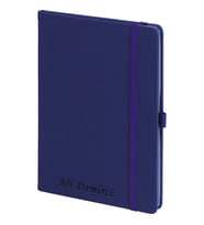 Kenarları Renkli İç Cepli Tarihsiz Defter (Lacivert)