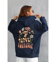 Unisex Just Baskılı Bisiklet Yaka Sweatshirt (Lacivert)