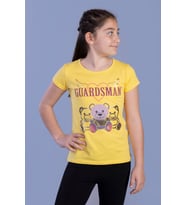 Toontoy Kız Çocuk Baskılı Tişört (Sarı)