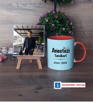Anestezi Teknikeri Fotoğraflı Dekoratif Taş, Kupa Bardak Beyaz Hediye (Model 13)