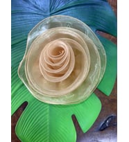 ÖZEL TASARIM TÜL ÇİÇEK DİKİŞ GİYİM ABİYE SAÇ AKSESUARI 25 CM (Sarı)