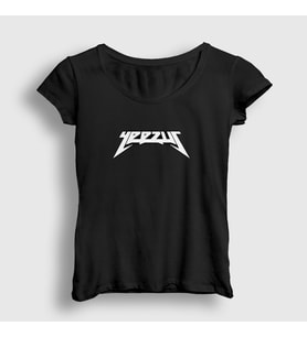 Presmono Kadın Beyaz Yeezus Kanye West T-Shirt 429419tt (Siyah)