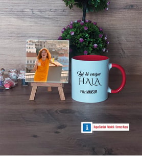 Halaya Hediye Fotoğraflı Dekoratif Taş, Kupa Bardak Beyaz Hediye (Model 2)