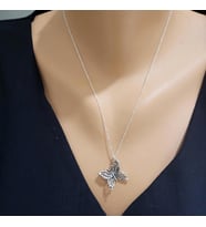 925 Ayar Gümüş Kelebek Kolye (Gümüş)