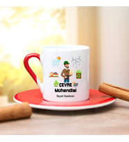 Çevre Mühendisi Türk Kahvesi Fincanı (Kırmızı)