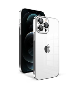 Vendas iPhone 12 Pro Max Uyumlu (12 Pro Max) Veve Serisi Parlak Renkli Kenarlı Elektroplated Magic Silikon Kılıf (Gümüş)