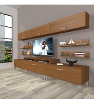 Decoraktiv Ekoflex 8y Slm Krom Ayaklı Tv Ünitesi Tv Sehpası (Ceviz)