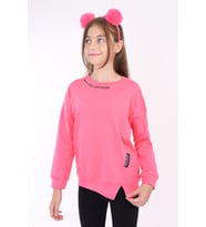 Toontoy Kız Çocuk Baskılı Sweatshirt (Fuşya)
