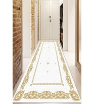Dijital Baskılı Kaymaz Taban Yıkanabilir Modern Yolluk Ve Koridor Halısı NDU-HK-19 (Gold)