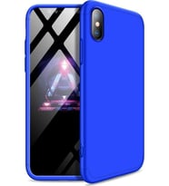 iPhone XS Max 6.5 Kamera Korumalı Kaliteli Tam Koruma Kılıf (Mavi)