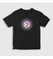 Presmono Unisex Çocuk Beyaz Om Sembol Meditasyon Hediye Yoga T-Shirt 512927tt (Siyah)
