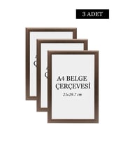 3 Lü Set A4(21x29.7) Diploma Çerçevesi Belge Çerçeveleri Sertifika Çerçevesi (Kahverengi)