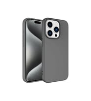 İphone 15 PRO MAX Uyumlu İçi Kadife Süet Yumuşak Liquid Silikon Lansman Kılıf (Gri)