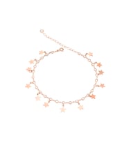 Yıldız Figürlü Zirkon Taşlı Gümüş Kadın Ayak Halhal (Rose)