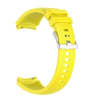 Samsung Galaxy Watch Gear S2 / 3 41mm Kordon Çizgili Silikon Kordon (Sarı)
