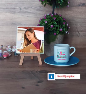 Kimya Öğretmeni Fotoğraflı Dekoratif Taş, Ahşap Altlıklı Türk Kahvesi Fincanı Hediye Öğretmenler Günü Hediyesi (Model 5)