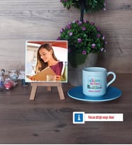 Kimya Öğretmeni Fotoğraflı Dekoratif Taş, Ahşap Altlıklı Türk Kahvesi Fincanı Hediye Öğretmenler Günü Hediyesi (Model 5)