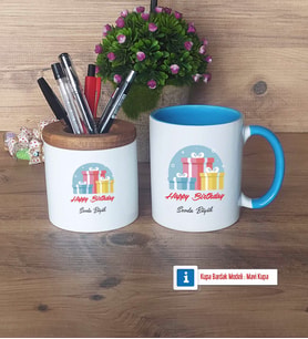 Doğum Günü Hediyesi Kalemlik, Kupa Bardak T Kişiye Özel Hediye (Model 7)