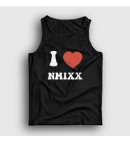 Presmono Unisex Beyaz I Love Nmixx K Pop Atlet 435483tt (Siyah)