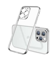 Apple iPhone 13 Pro Max Kılıf Zore Mat Gbox Renkli Kenar Kılıf (Gümüş)