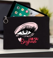 BK Gift Kişiye Özel İsimli-5 Tablet Çantası 30x21cm(12 Renk Seçeneği), Ipad Çantası, Baskılı Tablet Kılıfı (Siyah)