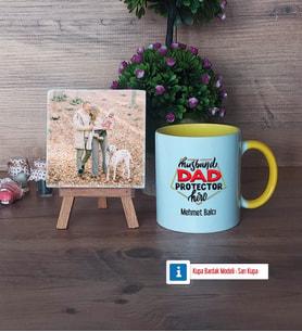 Babaya Hediye Fotoğraflı Dekoratif Taş, Kupa Bardak Beyaz Hediye Babaya Doğum Günü Hediyesi (Model 7)