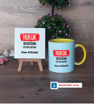 Hukuk Okuduğumu Söylemiş Miydim Dekoratif Taş, Kupa Bardak Kırmızı Hediye (Model 6)