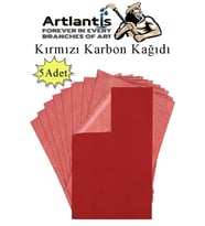Karbon Kağıdı A4 5 Adet 21x29,7 cm Renkli Karbon Kağıdı Kopya Kağıdı Transfer Kağıdı (Kırmızı)