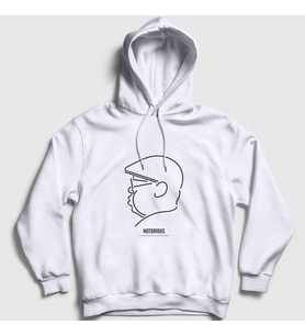 Presmono Unisex Gri Neon The Notorious BIG Kapüşonlu Sweatshirt 41399tt (Beyaz)