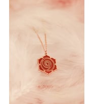 925 AYAR GÜMÜŞ MİNELİ GÜL ÇİÇEĞİ KOLYE (Rose)