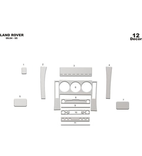 Meriç® Land Rover Freelander Ön Torpido Kaplama Maun 12 Prç 2004-2006 (Alüminyum)