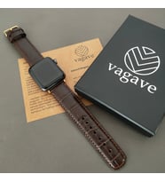 vagave Apple Watch Deri Kordon 2 3 4 5 6 7 42-44-45 mm İsme Özel 5 Renk (Kahverengi)